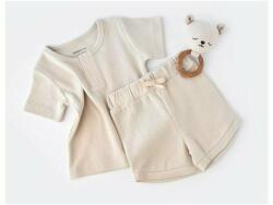BabyCosy Set tricou cu pantaloni scurti - 100% bumbac organic - Stone, BabyCosy (Marime: 6-9 luni) (BC-CSYW1018-6)