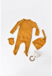 BabyCosy Set 4 piese: bluza, pantaloni, caciulita si manusi din bumbac organic si modal - Sofran, BabyCosy (Marime: 0-3 Luni) (BC-CSYM24505-0)