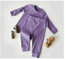 BabyCosy Set bluzita cu maneca lunga si pantaloni lungi din bumbac organic si 5% elastan - Mov, BabyCosy (Marime: 18-24 Luni) (BC-CSYR4508-18)