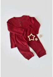BabyCosy Set bluzita cu maneca lunga si pantaloni lungi din bumbac organic si modal - Rosu BabyCosy (Marime: 9-12 luni) (BC-CSYM11502-9)