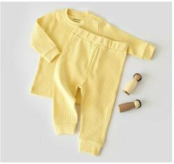 BabyCosy Set bluzita cu maneca lunga si pantaloni lungi din bumbac organic si 5% elastan - Galben BabyCosy (Marime: 9-12 luni) (BC-CSYR4504-9)