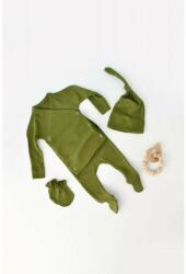 BabyCosy Set 4 piese: bluza, pantaloni, caciulita si manusi din bumbac organic si modal - Verde, BabyCosy (Marime: 3-6 Luni) (BC-CSYM24511-3)