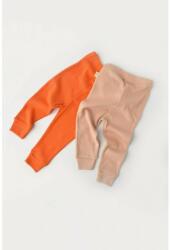 BabyCosy Set 2 pantaloni bebe unisex din bumbac organic si modal - Rodie/Piersica, BabyCosy (Marime: 12-18 Luni) (BC-CSYM11613-12)