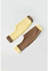 BabyCosy Set 2 pantaloni Ribana Bebe Unisex din bumbac organic si 5%elastan - Vanilie/Maro BabyCosy (Marime: 3-6 Luni) (BC-CSYR4003-3)