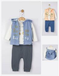 Tongs baby Set 3 piese: pantaloni, bluzita si vestuta pentru bebelusi, Tongs baby (Culoare: Somon, Marime: 9-12 luni) (tgs_4064_8)