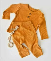 BabyCosy Set bluzita cu maneca lunga si pantaloni lungi din bumbac organic si modal - Mustar BabyCosy (Marime: 6-9 luni) (BC-CSYM11500-6)