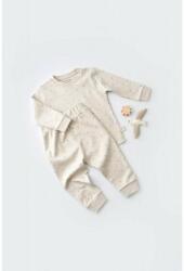 BabyCosy Set bluzita cu maneca lunga si pantaloni lungi - bumbac organic 100% - Crem cu buline, BabyCosy (Marime: 9-12 luni) (BC-CSY2011-9)
