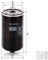 Mann-Filter üzemanyagszűrő WK824/2
