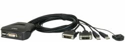 ATEN CS22D 2-Port USB DVI Cable KVM Switch with Remote Port Selector (CS22D)