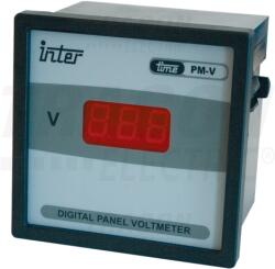 TRACON Digitális 1 fázisú váltakozó áramú voltmérő, direkt 72×72mm, 500V AC (ACVMD-72-500) - kontaktor