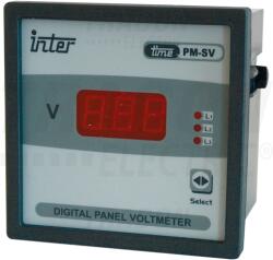 TRACON Digitális 3 fázisú váltakozó áramú voltmérő, direkt 72×72mm, 500V AC (ACVMD-K-72-500)
