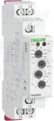 Tracon Feszültségfigyelő relé 3 fázisra AC 220-460V, U> U< = +/-2-20%, t=0, 1-10s, Asymm 8% (NARV)