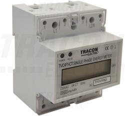 Tracon LCD kijelzésű egyfázisú áramváltós fogyasztásmérő 230V / 5 A Pd=1W (TVO-F1-CT)