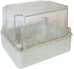 Tracon Műanyag doboz, kikönnyített, világos szürke, átlátszó fedéllel 150×110×140mm, IP55 (MD151114T) - kontaktor