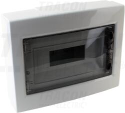 TRACON Falon kívüli elosztódoboz, füstszínű-sík ajtóval, NPE nélkül 1×12 (12) modul, IP40, (H×W×D=260×330×92mm) (EDFKS-12/1)