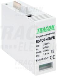 Tracon T2 AC típusú túlfeszültség levezető betét 40 NPE Uc: 275/255V; In_20kA; Imax_40kA; Up_1, 3/1, 5kV (ESPD2-40NPE)