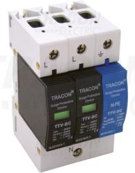 Tracon Túlfeszültségvédő készülék, 2. -es típus, csillagpontos 25kA, 2+1P (TTV-BC225-2) - kontaktor