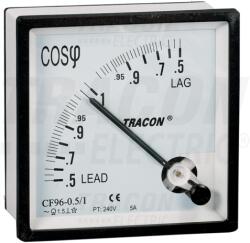 TRACON Teljesítménytényező mérő, háromfázisú 96×96mm, 400V AC, 0, 5 (CF96-0,5/3)