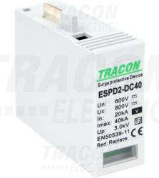 Tracon T2 DC típusú V túlfeszültség levezető betét 600V Ucpv: 800V; In_20kA; Imax_40kA; Up_2, 6kV; Var (ESPD2-DC40-600V)
