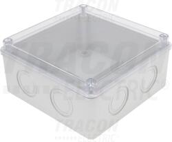 Tracon Elektronikai doboz, világos szürke, átlátszó fedéllel 150×150×70mm, IP55 (MED15157T) - kontaktor