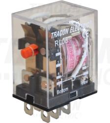 Tracon Miniatűr teljesítmény relé 230V AC / 2×CO (10A, 230V AC / 28V DC) (RL08-240AC)