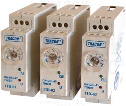 Tracon Egyfunkciós időrelé, meghúzáskésleltetés 230V AC/24V AC/DC, 0.1-12s, 5A/250V AC (TIR-01)