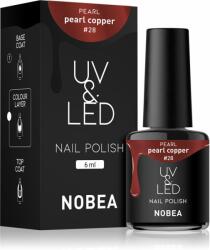 NOBEA UV & LED Nail Polish gél körömlakk UV / LED-es lámpákhoz fényes árnyalat Pearl copper #28 6 ml