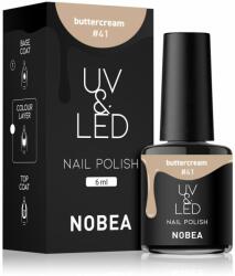 NOBEA UV & LED Nail Polish gél körömlakk UV / LED-es lámpákhoz fényes árnyalat Buttercream #41 6 ml