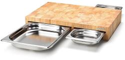 Continenta SET 1x tocător de bucătărie 50x32, 5 cm ficus de cauciuc + 3x bol Continenta C4028 (GG136) Tocator