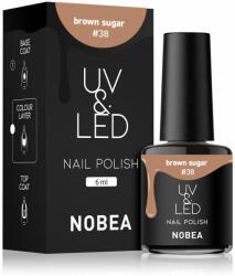 NOBEA UV & LED Nail Polish gél körömlakk UV / LED-es lámpákhoz fényes árnyalat Brown sugar #38 6 ml