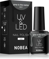 NOBEA UV & LED Nail Polish gél körömlakk UV / LED-es lámpákhoz fényes árnyalat Grey is the name #29 6 ml