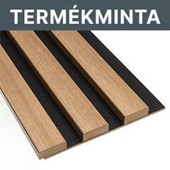 MDF Deco Termékminta: Amerikai tölgy+matt fekete, Fa hatású lamella - széles lamellával - Köztes elem (NEW-132-153-3101-CZAR - Termékminta)