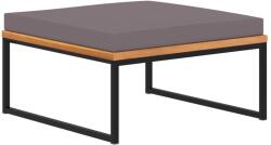 vidaXL Taburet cu pernă gri închis, 66x66x36 cm, lemn masiv acacia (46511) Canapea