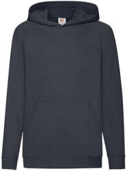 Fruit of the Loom Gyerek Pulóver Kapucnis Hosszú ujjú Fruit of the Loom Lightweight Hooded Sweat Kids - 140 (9-11), Mély sötétkék (navy)