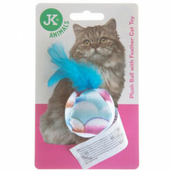  Jucarie Pentru Pisici, minge plus & pene albastru, 4.5 cm
