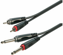 Soundsation JJRR-50BK - Adapter kábel: 2x6.3mm Jack papa MONO - 2xRCA papa / 5m