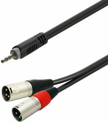 Soundsation GL-JSm2XM1 - Szimmetrikus Y-adapter kábel: 3.5mm Jack papa SZTEREO - 2xXLR 3pólusú papa / 1.5m