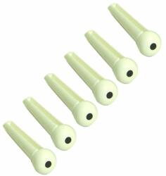 Soundsation Parts 2084 - Fehér gitártüske fekete pöttyel (50 db-os kiszerelés)