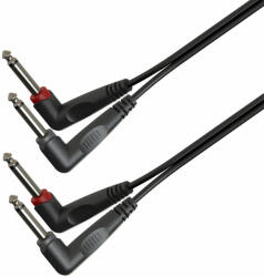 Soundsation GL-2AJM2AJM3 - Adapter kábel: 2x6.3mm pipa Jack papa MONO - 2x6.3mm pipa Jack papa MONO / 3m