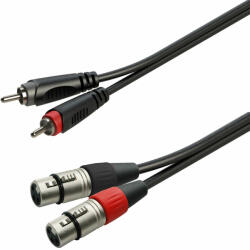 Soundsation GL-2RCA2XF1 - Aszimmetrikus adapter kábel: 2xRCA papa - 2xXLR mama / 1m