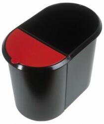 HELIT Coș din plastic pentru deșeuri separate Helit insert negru/roșu