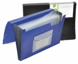 Q-CONNECT Servietă din plastic cu 12 compartimente Q-CONNECT albastru opac