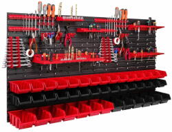botle Műhely panel szerszámokhoz 156 x 78 cm és 43 db Dobozok Piros és Fekete készlet