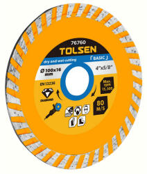 TOLSEN TOOLS Disc turbo cu diamant, 115x22.2mm Disc de taiere