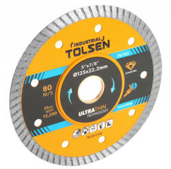TOLSEN TOOLS Disc diamant pentru taiere continua, 180x22.2x1.6mm, ultra-subtire, pentru taiere umeda si uscata (TLS-76753) Disc de taiere