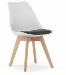  Set 4 Scaune Bucatarie si Dining MARK Polipropilena Alb/ Negru