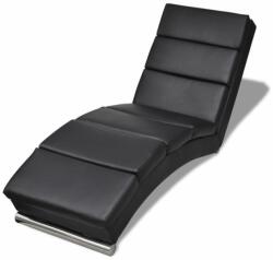 vidaXL Șezlong, piele artificială, negru (240711)