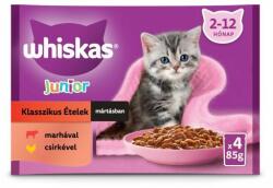 Whiskas Junior klasszikus tasakos eledel válogatás kölyök macskák számára, 4x85g
