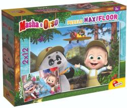 Lisciani Puzzle Lisciani Masha, Sa jucam din nou, Maxi, 2 x 12 piese (N01086122_001w) Puzzle