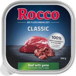 Rocco 9x300g Rocco Classic tálcás nedves kutyatáp 9 x 300 g- Marha & vad